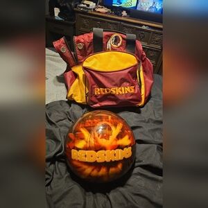 Redskins bowling ball with case
